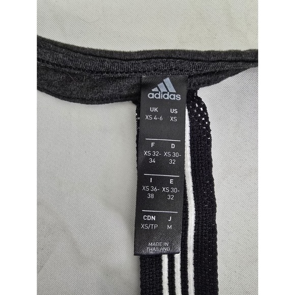 Adidas Womens Racerback Tank Top Size XS Training‎ Running Shirt Black 3 Stripes - Picture 3 of 7